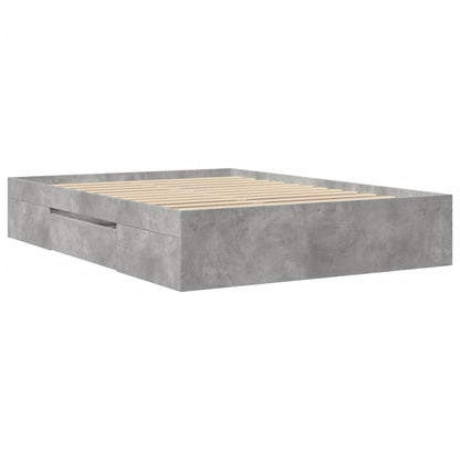 Bed Frame without Mattress Concrete Grey 120x190cm Engineered Wood