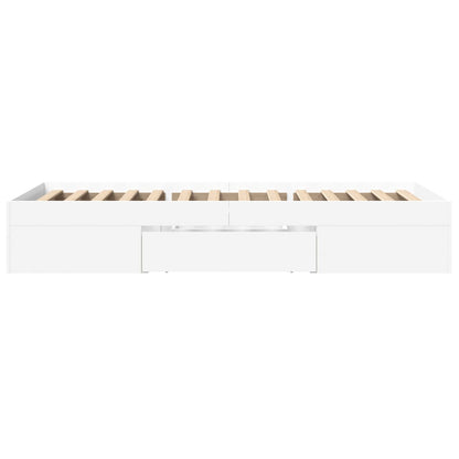 Bed Frame without Mattress White 75x190 cm Small Single Engineered Wood
