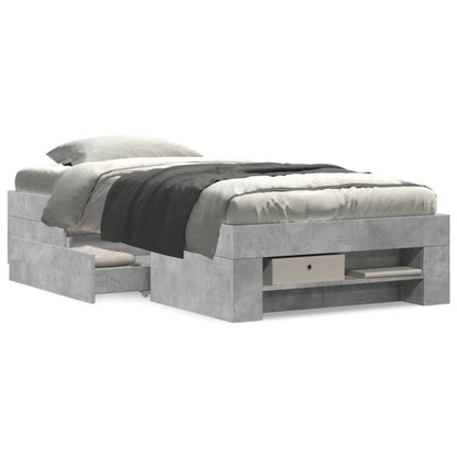 Bed Frame without Mattress Concrete Grey 75x190cm Engineered Wood