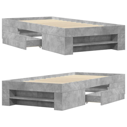 Bed Frame without Mattress Concrete Grey 75x190cm Engineered Wood