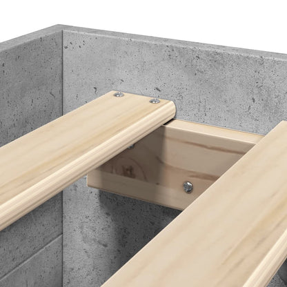 Bed Frame without Mattress Concrete Grey 75x190cm Engineered Wood