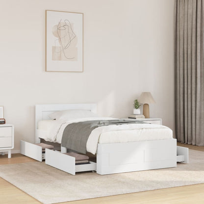 Bed Frame with Headboard without Mattress White 90x200 cm