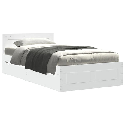 Bed Frame with Headboard without Mattress White 90x200 cm