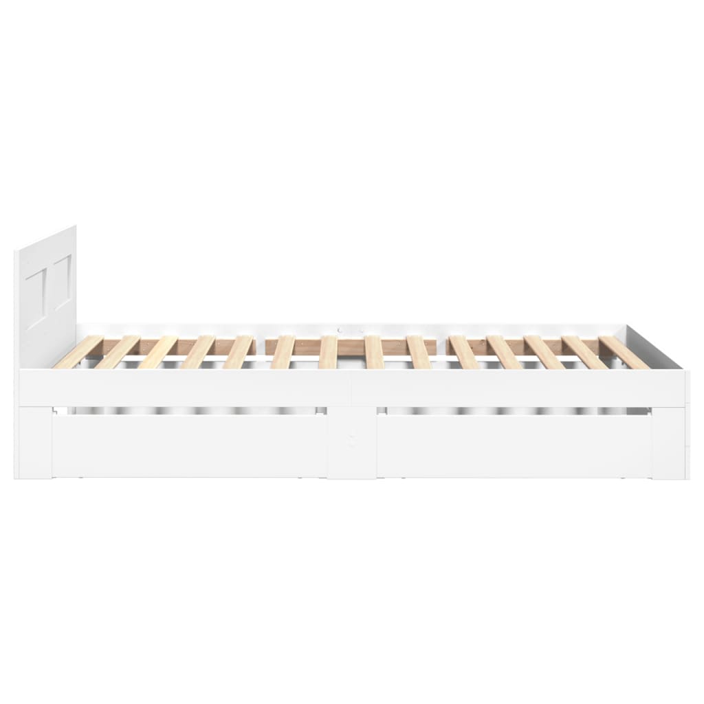 Bed Frame with Headboard without Mattress White 90x200 cm