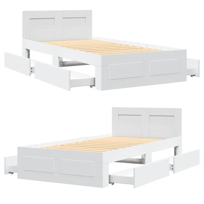 Bed Frame with Headboard without Mattress White 90x200 cm