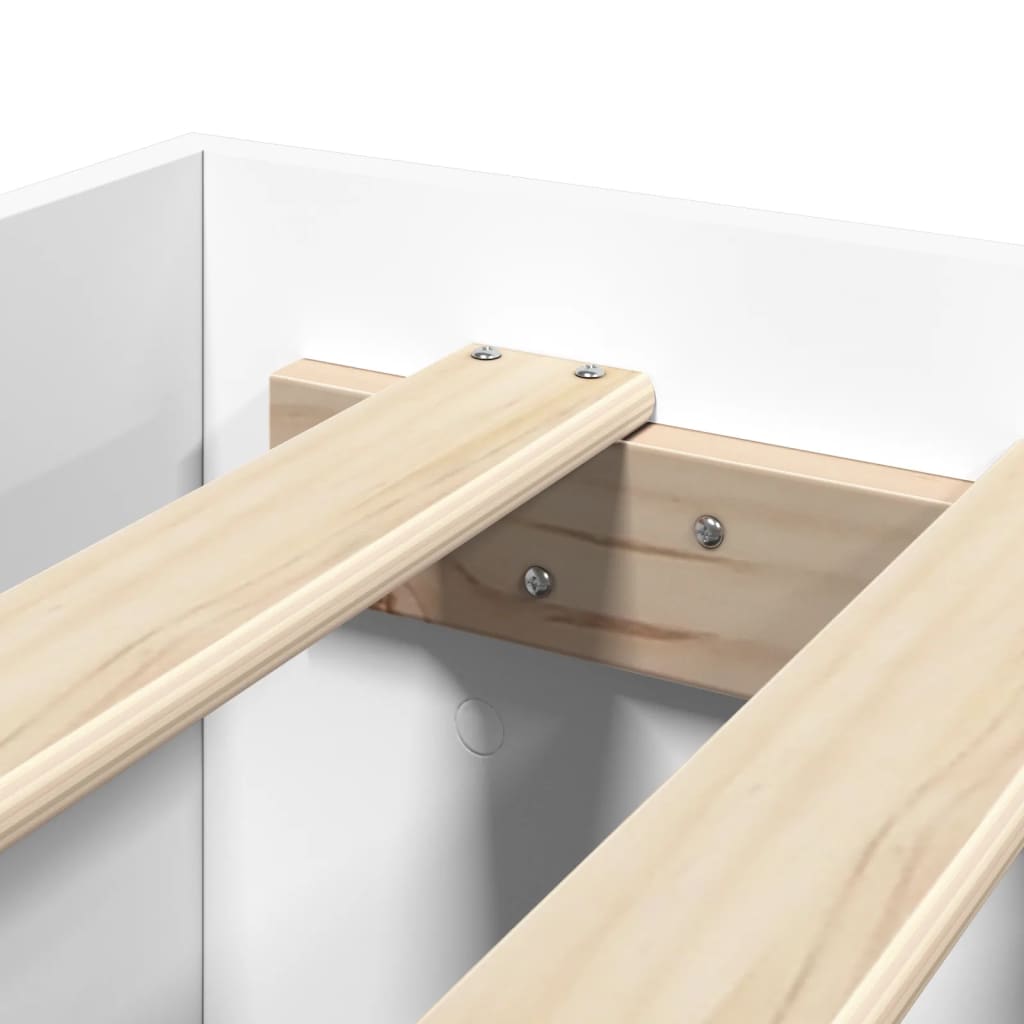 Bed Frame with Headboard without Mattress White 90x200 cm