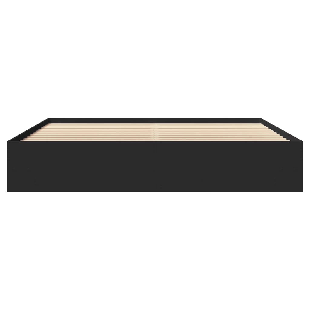 Bed Frame without Mattress Black 200x200 cm Engineered Wood