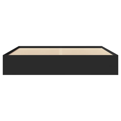 Bed Frame without Mattress Black 200x200 cm Engineered Wood