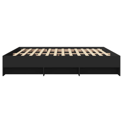 Bed Frame without Mattress Black 200x200 cm Engineered Wood
