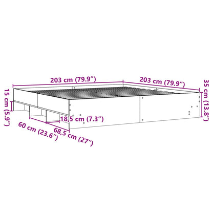 Bed Frame without Mattress Black 200x200 cm Engineered Wood