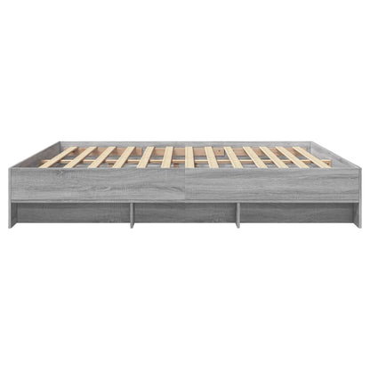 Bed Frame without Mattress Grey Sonoma 200x200 cm Engineered Wood