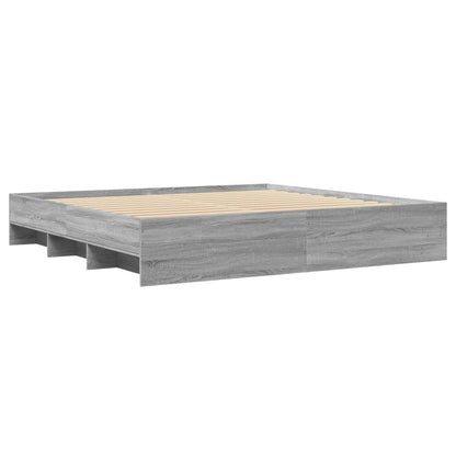 Bed Frame without Mattress Grey Sonoma 200x200 cm Engineered Wood