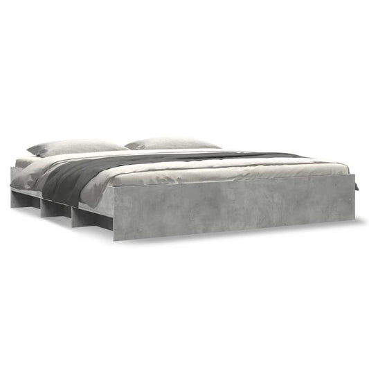 Bed Frame without Mattress Concrete Grey 180x200cm Engineered Wood
