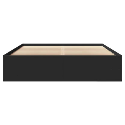 Bed Frame without Mattress Black 160x200 cm Engineered Wood