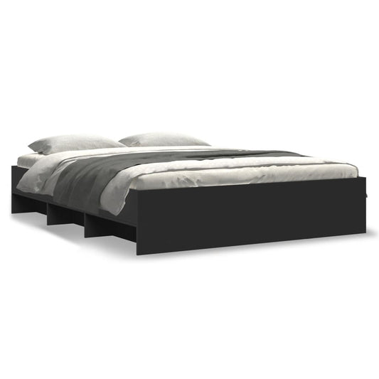 Bed Frame without Mattress Black 160x200 cm Engineered Wood