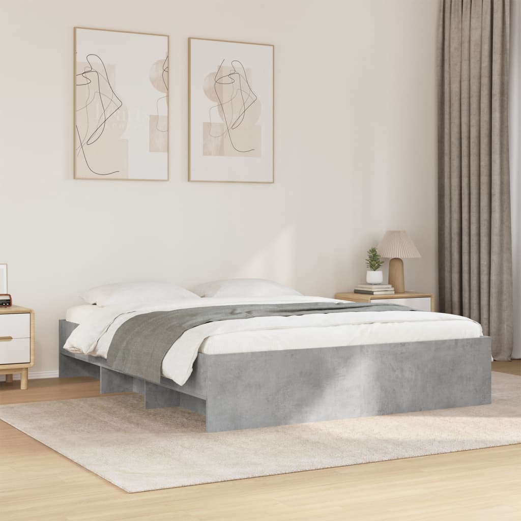 Bed Frame without Mattress Concrete Grey 160x200cm Engineered Wood