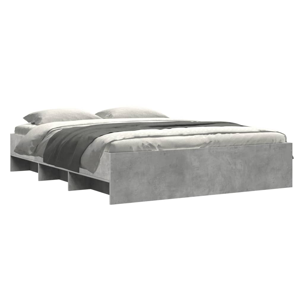 Bed Frame without Mattress Concrete Grey 160x200cm Engineered Wood