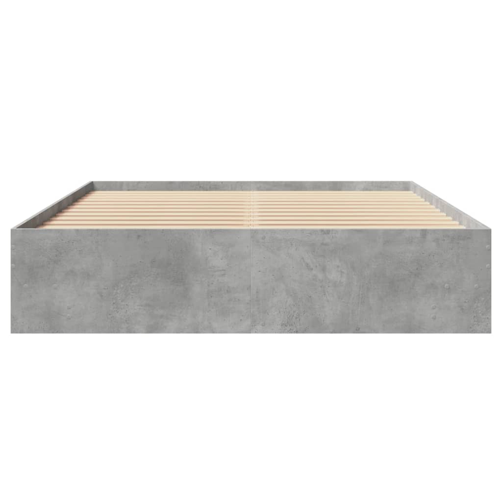 Bed Frame without Mattress Concrete Grey 160x200cm Engineered Wood