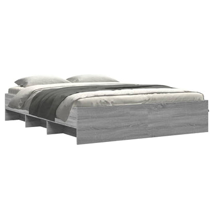Bed Frame without Mattress Grey Sonoma 160x200 cm Engineered Wood