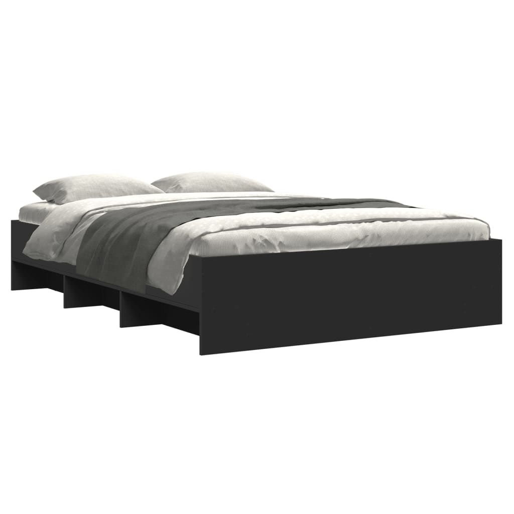Bed Frame without Mattress Black 140x200 cm Engineered Wood