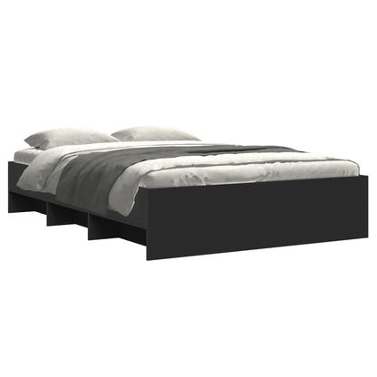 Bed Frame without Mattress Black 140x200 cm Engineered Wood