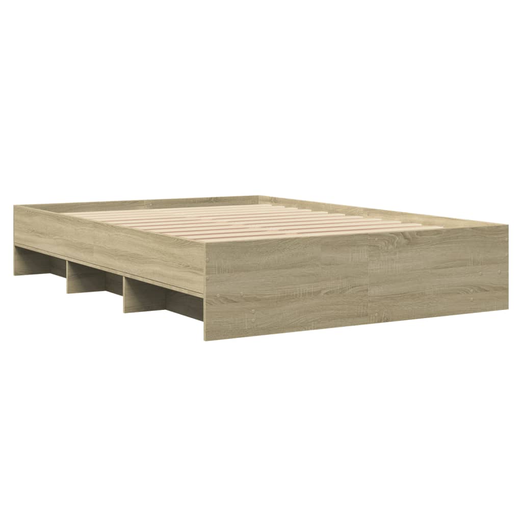 Bed Frame without Mattress Sonoma Oak 120x200 cm Engineered Wood
