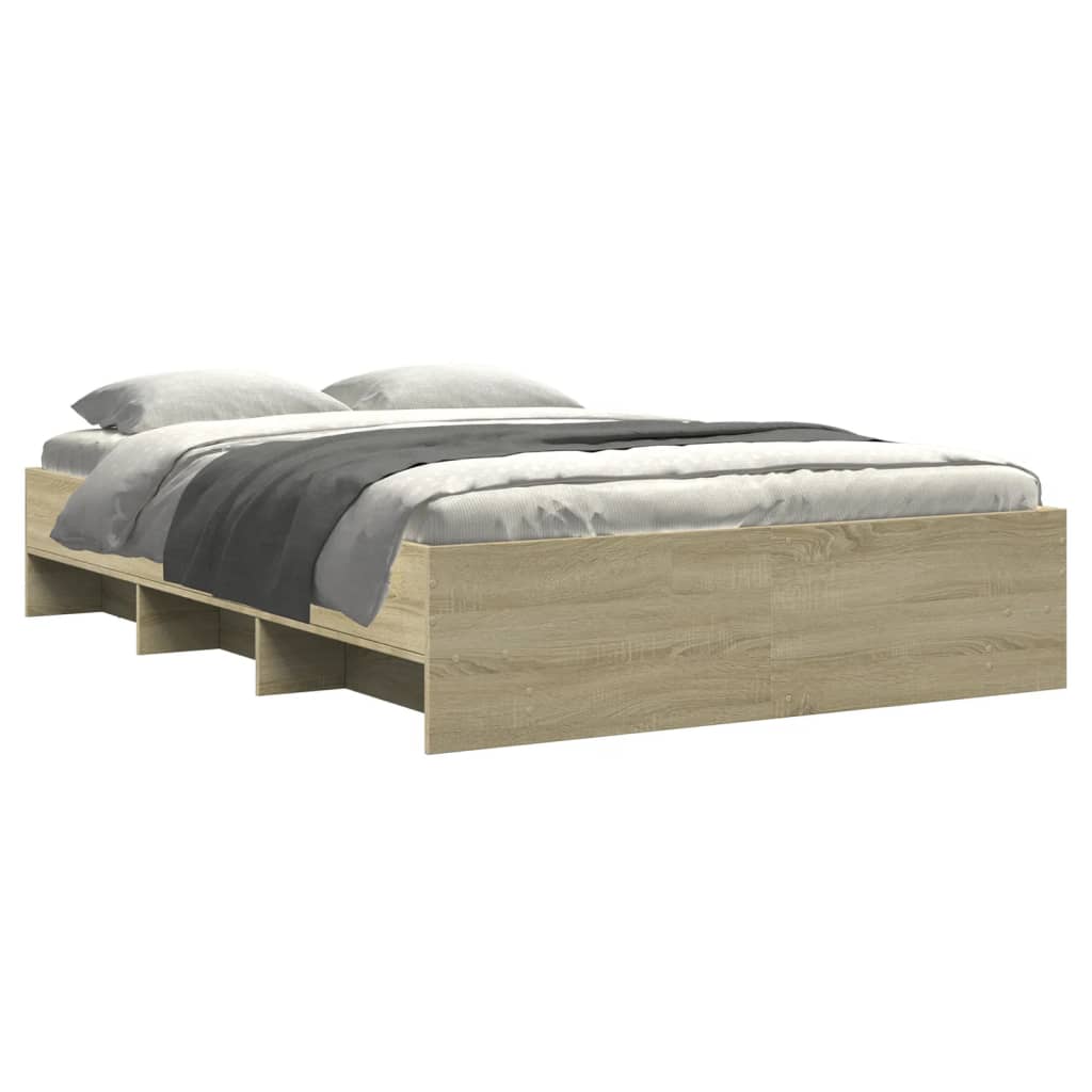 Bed Frame without Mattress Sonoma Oak 120x200 cm Engineered Wood