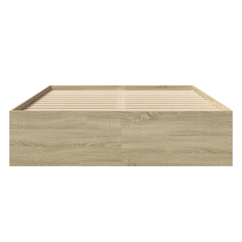 Bed Frame without Mattress Sonoma Oak 120x200 cm Engineered Wood
