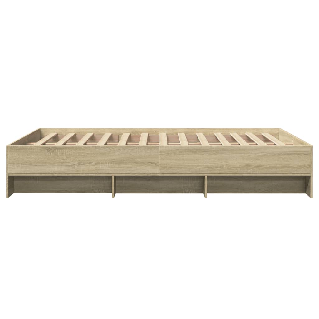 Bed Frame without Mattress Sonoma Oak 120x200 cm Engineered Wood