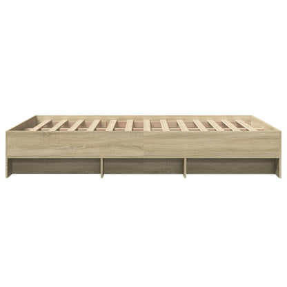 Bed Frame without Mattress Sonoma Oak 120x200 cm Engineered Wood