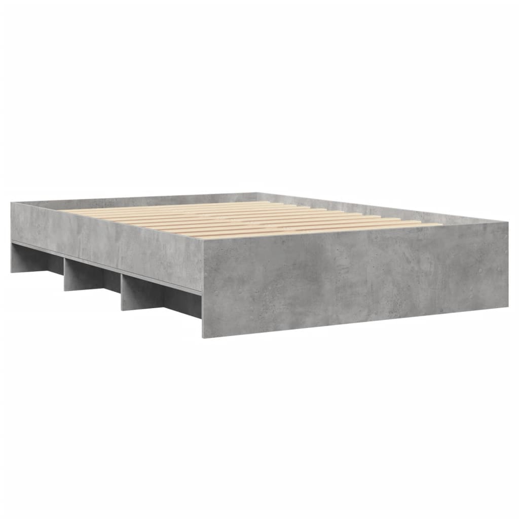 Bed Frame without Mattress Concrete Grey 120x200cm Engineered Wood