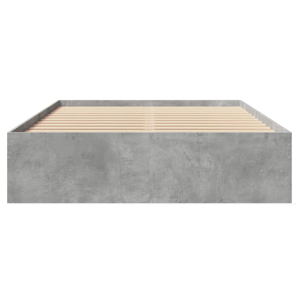 Bed Frame without Mattress Concrete Grey 120x200cm Engineered Wood