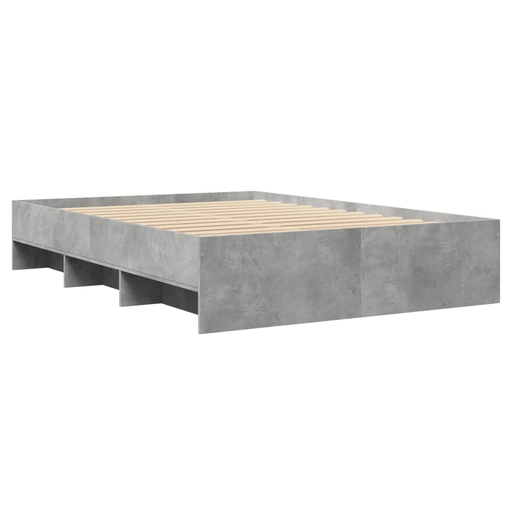 Bed Frame without Mattress Concrete Grey 120x200cm Engineered Wood