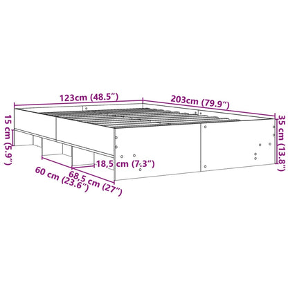 Bed Frame without Mattress Brown Oak 120x200 cm Engineered Wood
