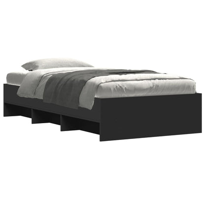 Bed Frame without Mattress Black 100x200 cm Engineered Wood