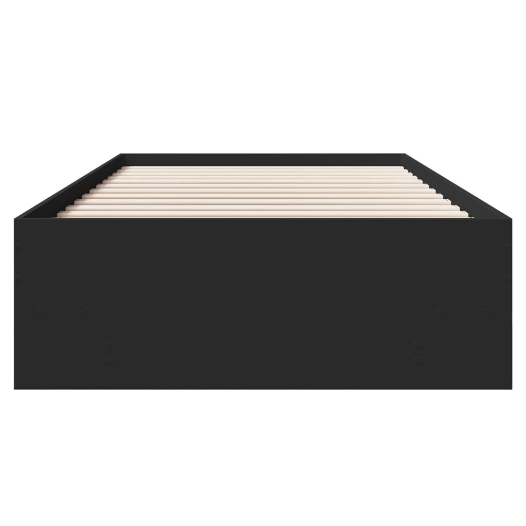 Bed Frame without Mattress Black 100x200 cm Engineered Wood