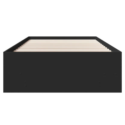 Bed Frame without Mattress Black 100x200 cm Engineered Wood