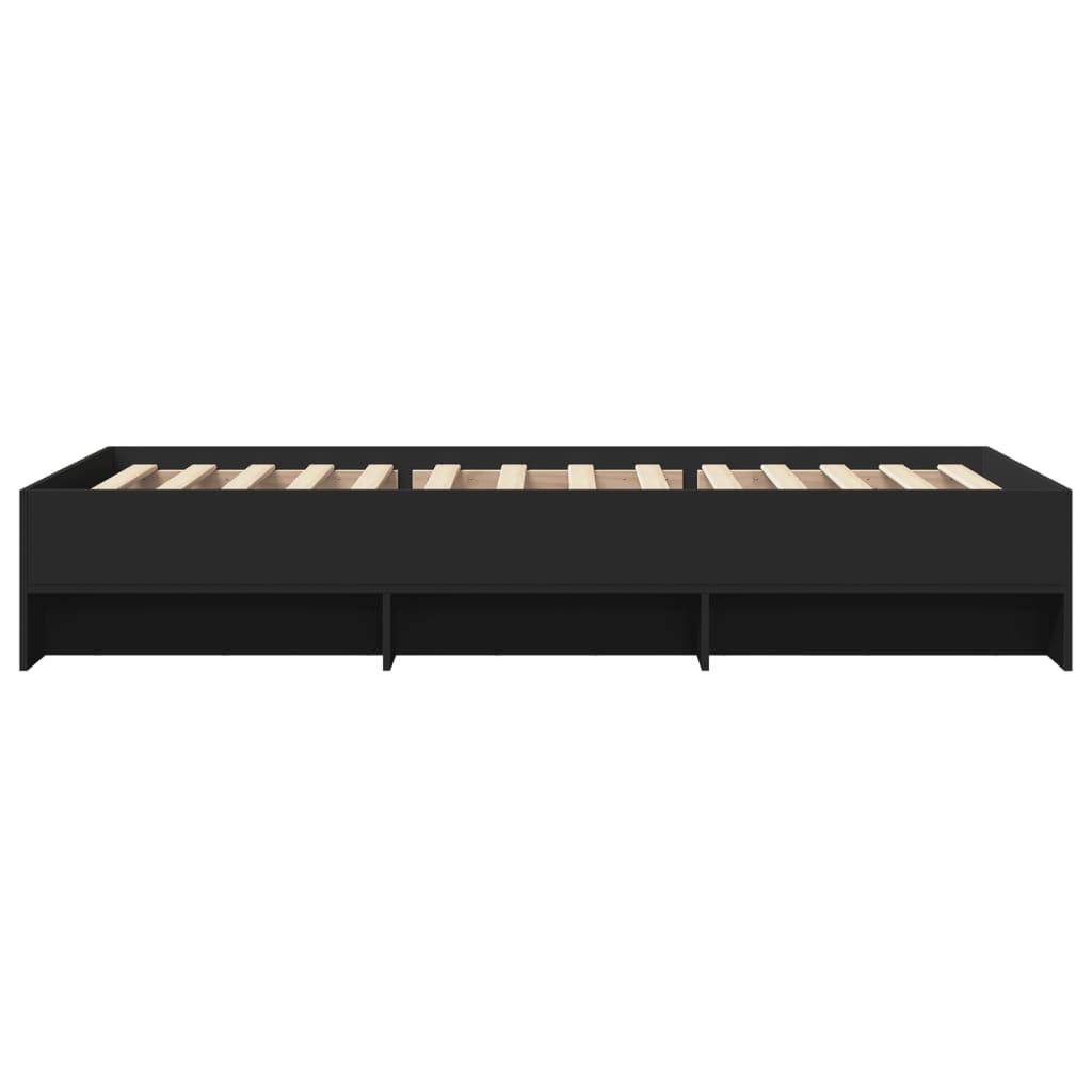 Bed Frame without Mattress Black 100x200 cm Engineered Wood