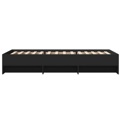 Bed Frame without Mattress Black 100x200 cm Engineered Wood