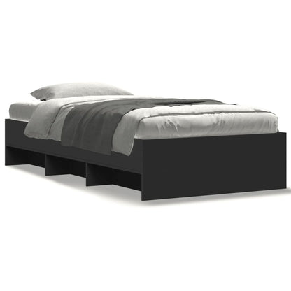 Bed Frame without Mattress Black 100x200 cm Engineered Wood