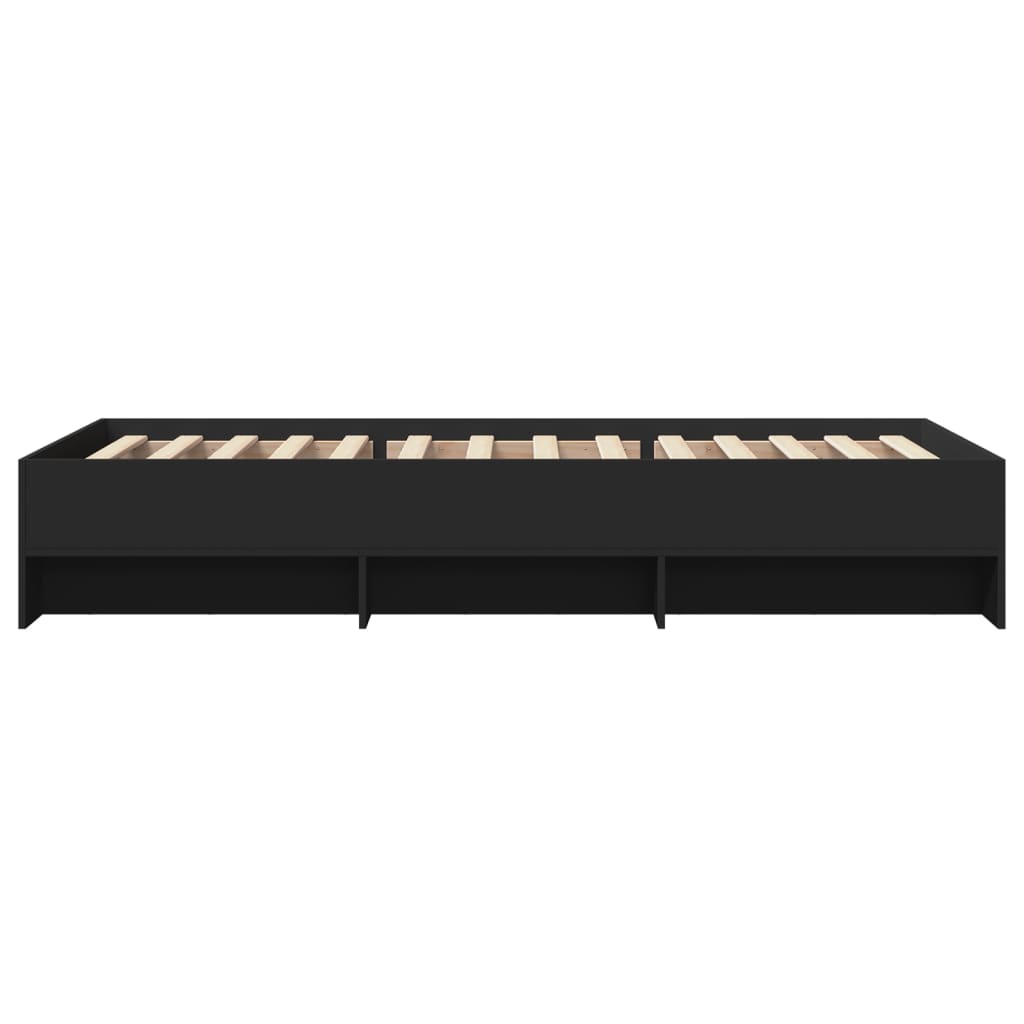 Bed Frame without Mattress Black 90x200 cm Engineered Wood