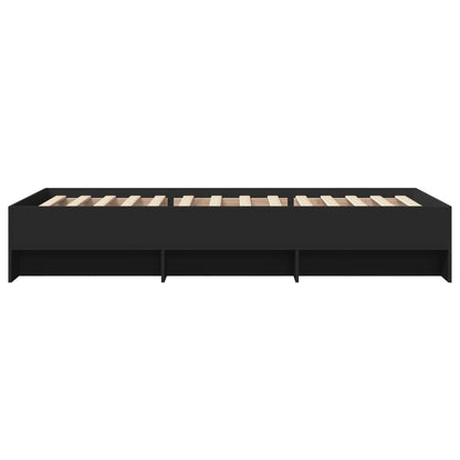Bed Frame without Mattress Black 90x200 cm Engineered Wood
