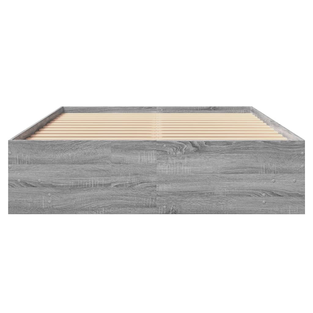Bed Frame without Mattress Grey Sonoma 120x190 cm Small Double Engineered Wood