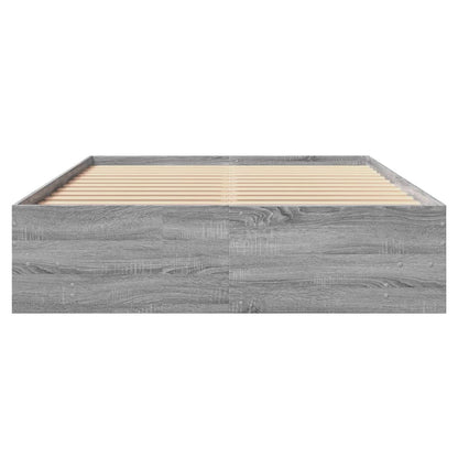 Bed Frame without Mattress Grey Sonoma 120x190 cm Small Double Engineered Wood