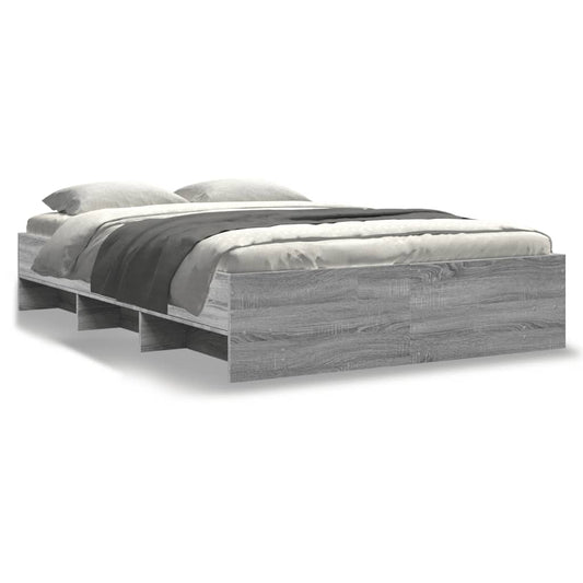 Bed Frame without Mattress Grey Sonoma 120x190 cm Small Double Engineered Wood