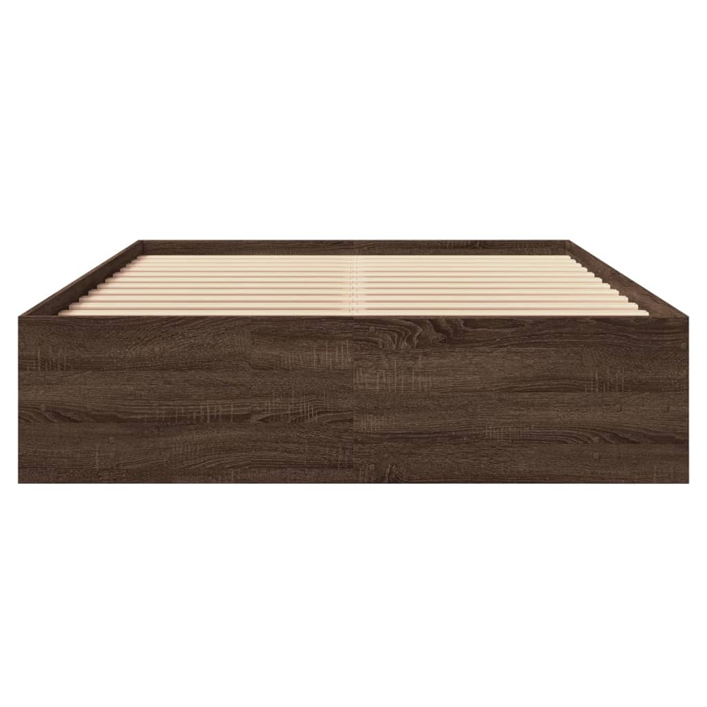 Bed Frame without Mattress Brown Oak 120x190 cm Small Double Engineered Wood