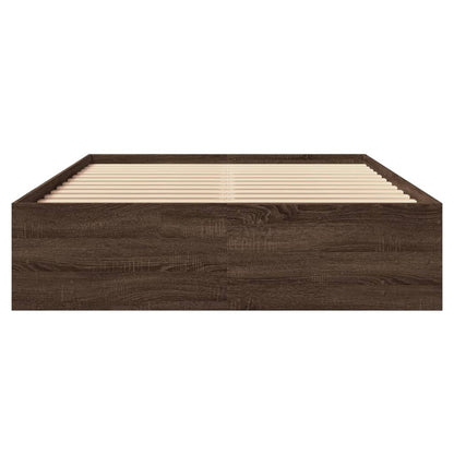Bed Frame without Mattress Brown Oak 120x190 cm Small Double Engineered Wood
