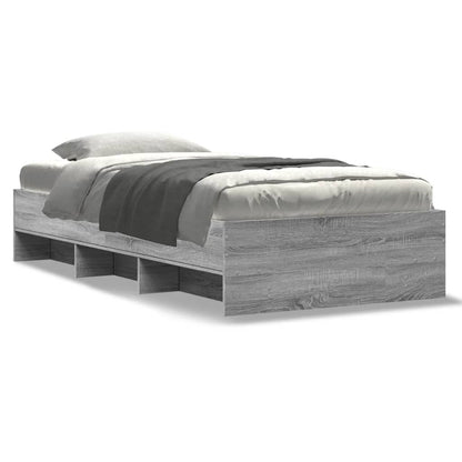 Bed Frame without Mattress Grey Sonoma 90x190 cm Single Engineered Wood