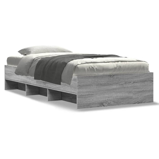Bed Frame without Mattress Grey Sonoma 90x190 cm Single Engineered Wood