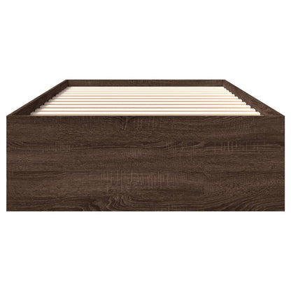 Bed Frame without Mattress Brown Oak 90x190 cm Single Engineered Wood
